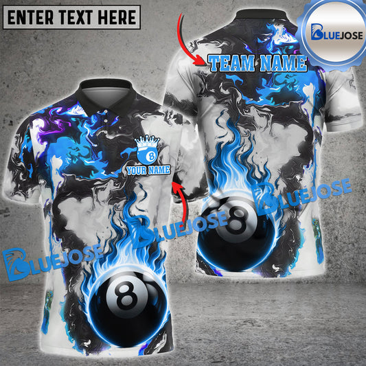 BlueJose Billiards Ball 8 Magma Flow Personalized Name Shirt (4 Colors)