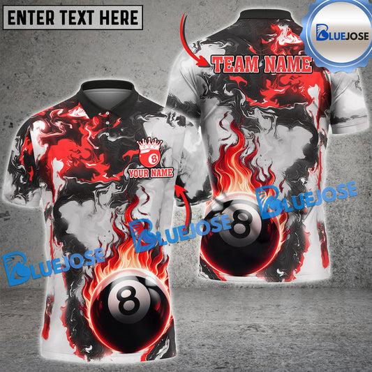 BlueJose Billiards Ball 8 Magma Flow Personalized Name Shirt (4 Colors)