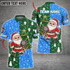 BlueJose Darts Merry Christmas Santa Multicolor Option Customized Name 3D Shirt (3 Colors)