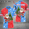 BlueJose Darts Merry Christmas Santa Multicolor Option Customized Name 3D Shirt (3 Colors)