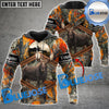 BlueJose Personalized Name Wilderness Moose Hunting Leather Pattern 3D Shirts ( 3 Colors )