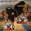 BlueJoses Bowling And Pins  Flame Premium Golden Line Customized Name 3D Shirt ( 6 Colors)