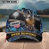 BlueJose Deer Hunting Cross With USA Flag Name Tag Camo Pattern Multicolor Personalized Cap