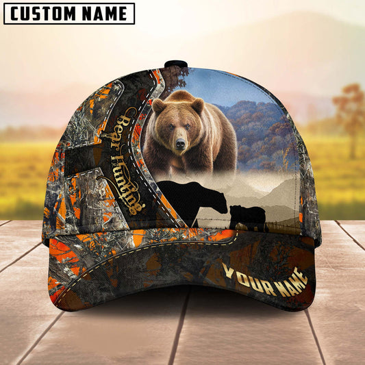 BlueJose Bear Hunting Orange Camouflage Personalized Cap