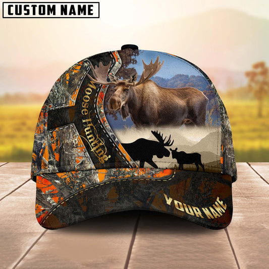 BlueJose Moose Hunting Orange Camouflage Personalized Cap