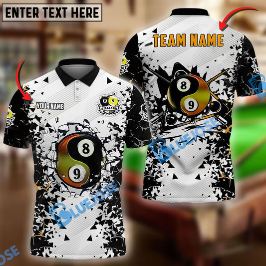 BlueJose Billiards 8 And 9 Ball Crack Pattern Personalized Shirt