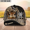 BlueJose Deer Hunting American Flag Camo Pattern Multicolor Personalized Name 3D Cap (4 colors)