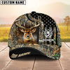 BlueJose Deer Hunting American Flag Camo Pattern Multicolor Personalized Name 3D Cap (4 colors)