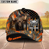 BlueJose Moose Hunting American Flag Camo Pattern Multicolor Personalized Name 3D Cap (4 colors)