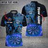 BlueJose Darts Flame Viking Warrior Skull Customized Name 3D Shirt (4 Colors)