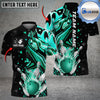 BlueJose Bowling And Pins Skull Fire Ball Multicolor Customized Name 3D Shirt ( 4 Colors )