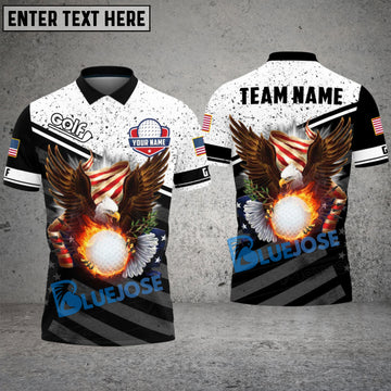 BlueJose Golf Eagle US Veteran Customized Name, Team Name 3D Shirts (4 Colors)