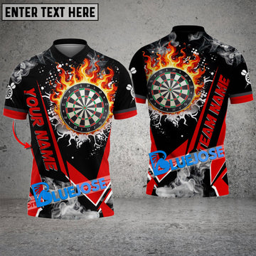 BlueJose Darts Flame Declare War Personalized Name, Team Name 3D Shirt (4 Colors)