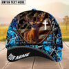 BlueJose Deer Hunting USA Flag Cross Jesus Personalized Cap 3D Printed Multicolor (6 colors)