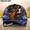 BlueJose Deer Hunting USA Flag Cross Jesus Personalized Cap 3D Printed Multicolor (6 colors)