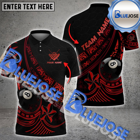 BlueJose Billiards Ball 8 Maori Pattern Personalized Name, Team Name Unisex Shirt ( 5 Colors )