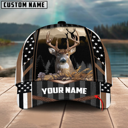 BlueJose Deer Hunting Camo Flag Pattern Multicolor Personalized Cap