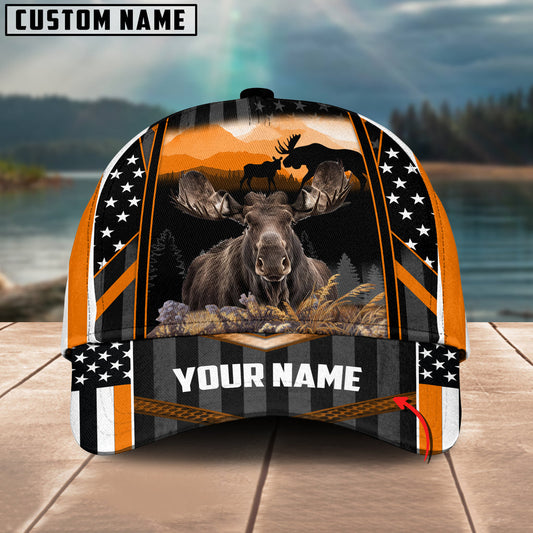 BlueJose Moose Hunting Camo Flag Pattern Multicolor Personalized Cap