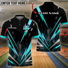 BlueJose Bowling And Pins Premium Thunder Flame Personalized Name, Team Name 3D Shirt (4 Colors)