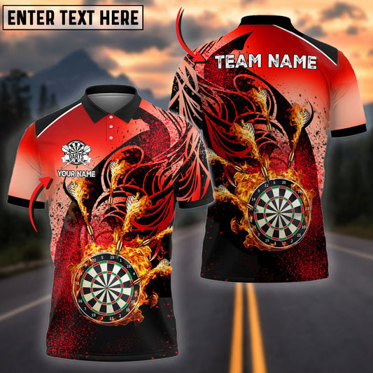 BlueJose Darts Flame Down Personalized Name, Team Name 3D Shirt (6 Colors)