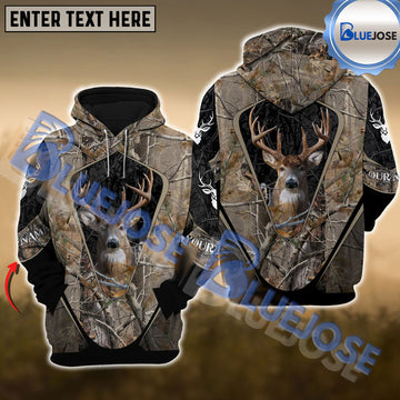 BlueJose Personalized Name Camouflage Deer Hunting 3D Shirts ( 3 Colors )