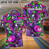 BlueJose Bowling And Pins Graffiti Colorful Personalized Name, Team Name 3D Shirt (4 Colors)