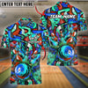 BlueJose Bowling And Pins Graffiti Colorful Personalized Name, Team Name 3D Shirt (4 Colors)