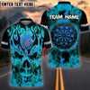 BlueJose Darts Skull Fire Pattern Personalized Name, Team Name 3D Shirt (4 Colors)