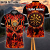 BlueJose Darts Skull Fire Pattern Personalized Name, Team Name 3D Shirt (4 Colors)