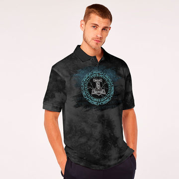 BlueJoseViking Style - Mjolnir and Valknut Polo-Shirt