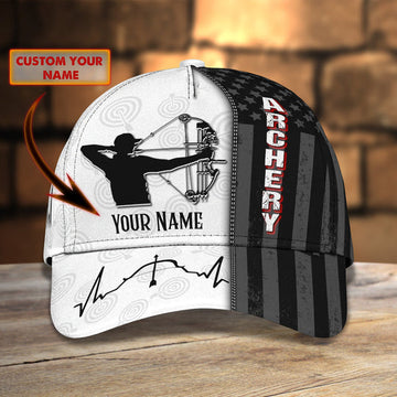 BlueJose Archery US Flag Personalized Name Cap