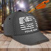 BlueJose Archery US Flag Grey Personalized Name Cap