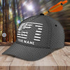 BlueJose Archery US Flag Grey Personalized Name Cap