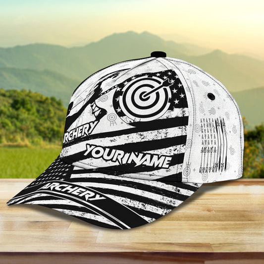 BlueJose Archery USA Flag Personalized Name Cap