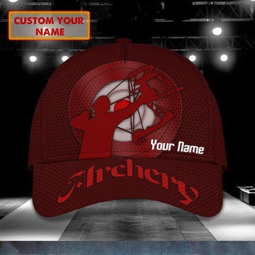 BlueJose Archery Red Personalized Name Cap