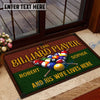 BlueJose Billiards Players & His Wife Personalized Name Doormat