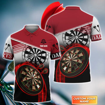 BlueJose Darts Red Personalized Name 3D Shirt