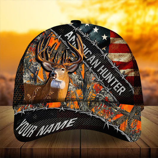 BlueJose Premium Hedge Of Thorns Flag Deer Hunting Personalized Cap