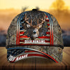 BlueJose Premium Florapunk Cracked Flag Deer Hunting Personalized Cap