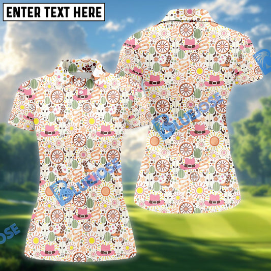BlueJose Western Desert Pattern Polo Shirt, Custom Name & Team Name 3D Shirt