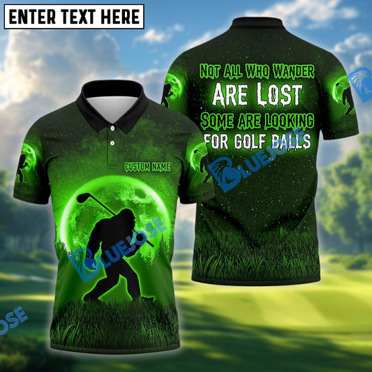 BlueJose Bigfoot Sasquatch Golf Polo Shirt, Funny Golf Shirt Custom Name, Team Name 3D Shirts