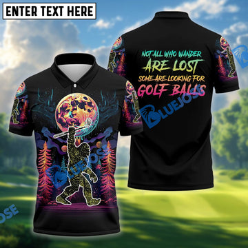 BlueJose Bigfoot Funny Golf Polo Shirt Custom Name, Team Name 3D Shirts