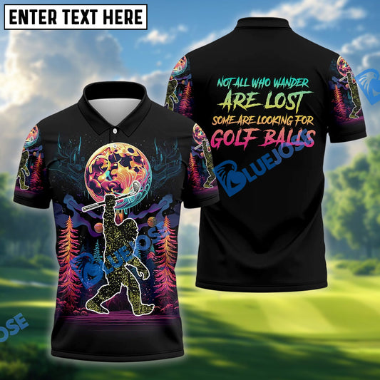 BlueJose Bigfoot Funny Golf Polo Shirt Custom Name, Team Name 3D Shirts
