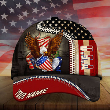 BlueJose Premium Cool American Pride Eagle Cap Personalized