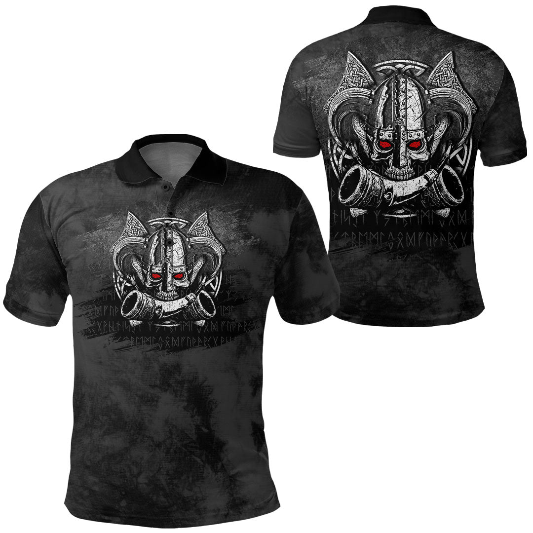 BlueJose Viking Style - Nordic Mythology Skull Mead Horn Warrior Runes ...