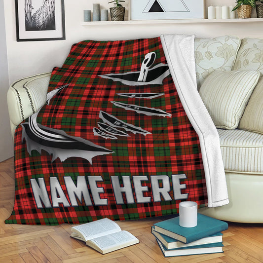 BlueJose Red Plaid Fishing Hook Personalize Fishing Blanket