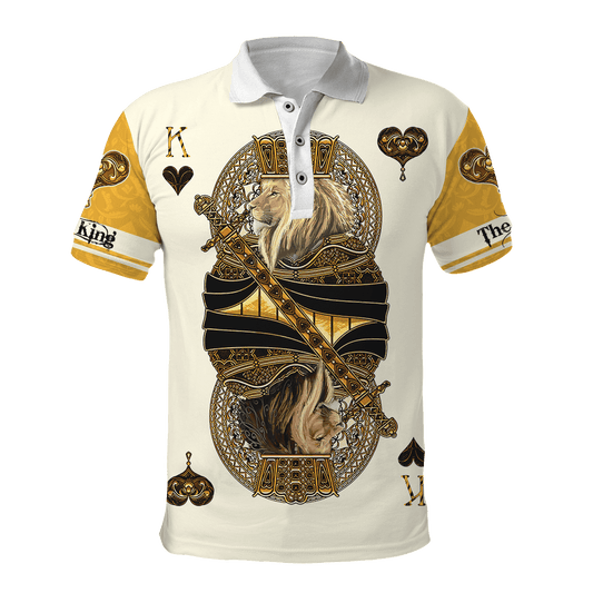 BlueJose Yellow Alpha King Heart Lion Polo Shirt