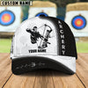 BlueJose Archery White And Black Leather Personalized Name Cap