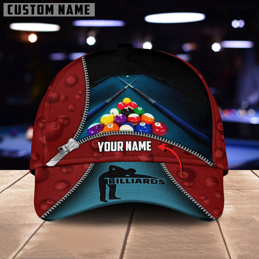 BlueJose Billiard Lover Personalized Name 3D Over Printed Cap