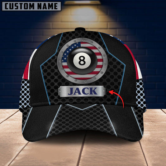 BlueJose Billiard Lover Personalized Name 3D Over Printed Cap